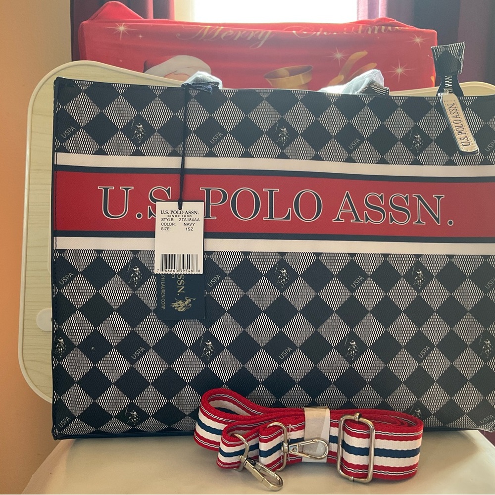 U.S. Polo Assn. Black and Red Travel Bag with Sporty Design